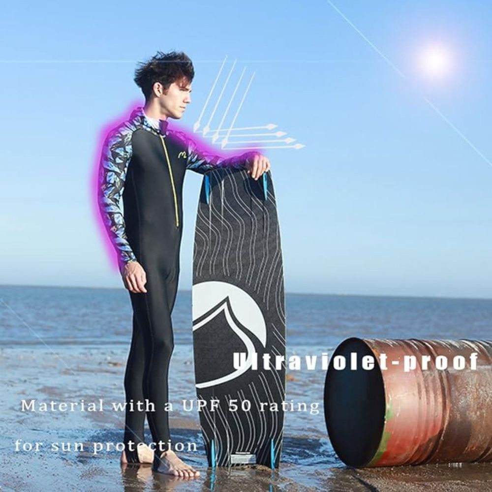 Rash Guard UPF 50+ UV Wetsuit Unisex Full Body Diving Suit Breathable Lg - Picture 2 of 5